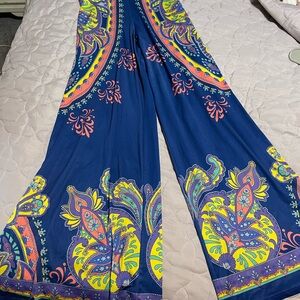 Vibrant Paisley Wide-Leg Pants